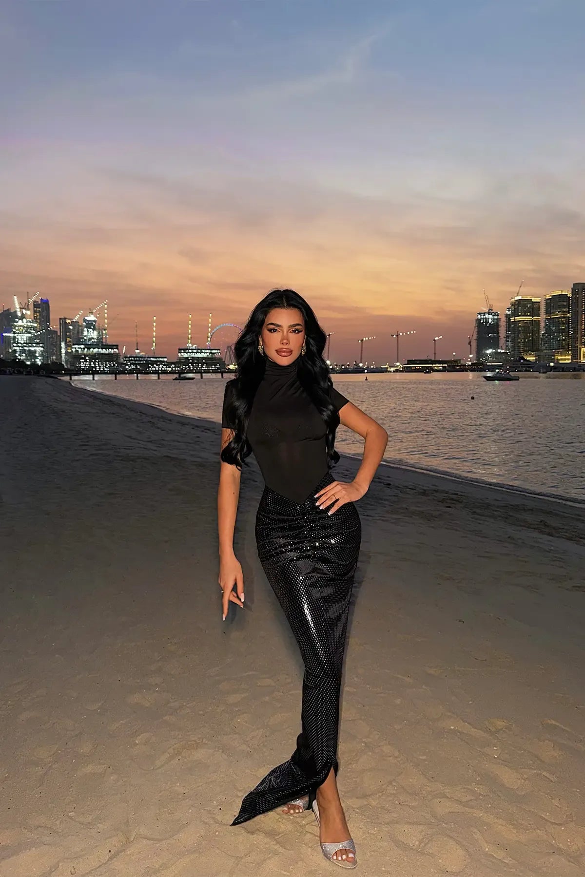 Ninetta™ - Black Melrosse Long Dress
