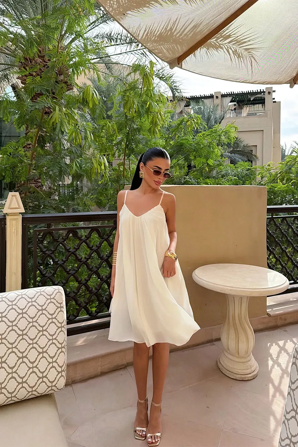 Ninetta™ - White Strappy Midi Dress