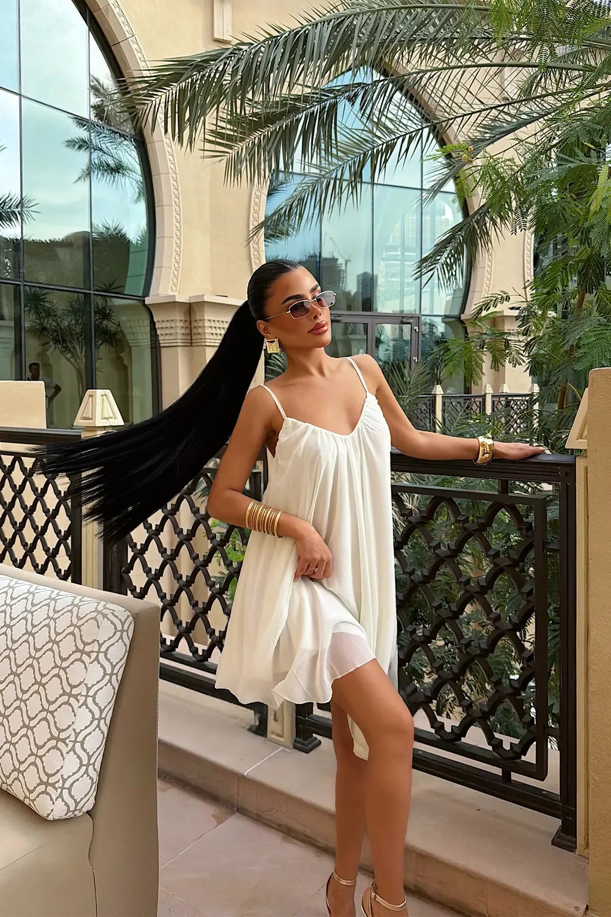 Ninetta™ - White Strappy Midi Dress