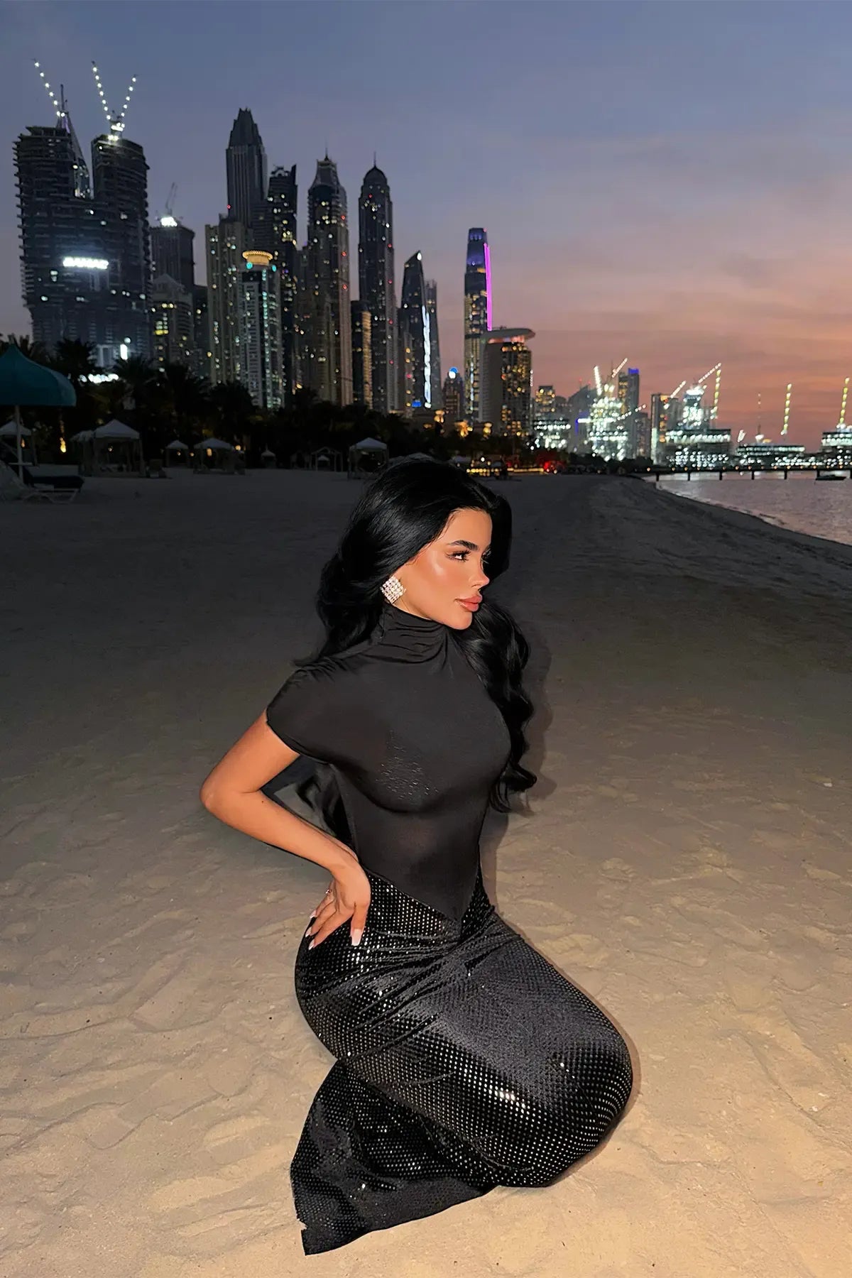 Ninetta™ - Black Melrosse Long Dress